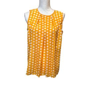Michael Kors orange and White Polka Dot Blouse size small‎